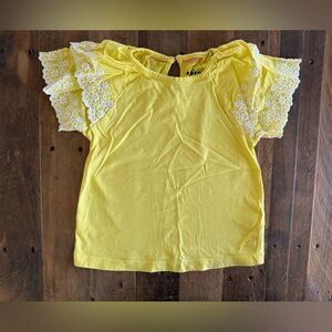 Mini Boden - Broderie Mix T-shirt - Zest Yellow/White, 4-5y